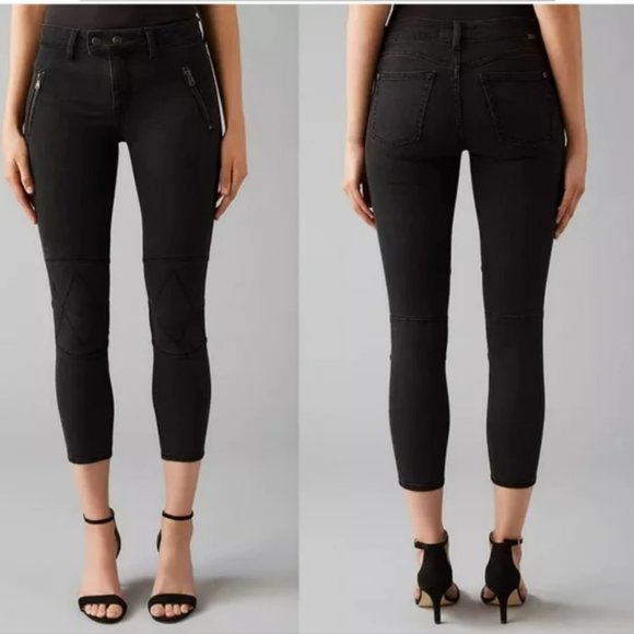 DL1961 x Jessica Alba Instasculpt Cropped Moto Skinny Jeans No.4 Mirage - Picture 1 of 4